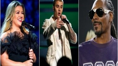 Entertainment News | Kelly Clarkson, Justin Bieber, Snoop Dogg, Others Team Up for Shaquille O'Neal Foundation Charity Event