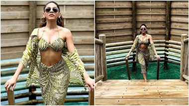 Alaya F Turns Up the Heat With Her Animal Print Beachwear in The Maldives (View Pics)