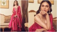 Dusshera 2021: Aditi Rao Hydari's Pink Punit Balana Outfit Has Festive Written All Over It (View Pics)