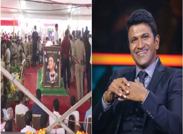 Puneeth Rajkumar Last Rites: Fans Gather at Kanteerava Stadium in Bengaluru to Pay Last Respects to Late Kannada Superstar