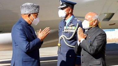 India News | President Kovind in Ladakh for Celebrating Dussehra with Troops, Welcomed by L-G R K Mathur