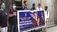 Shah Rukh Khan Fans Gather Outside Mannat With 'Welcome Home Aryan Khan' Poster