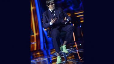 Kaun Banega Crorepati 13: Amitabh Bachchan Looks Super Cool as He Sports Green Shoes on the Sets of His Quiz Show