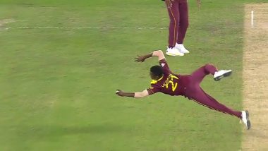 Akeal Hosein Catch Video: West Indies Spinner Takes a Stunner To Dismiss Liam Livingstone