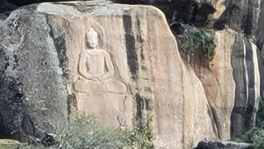 Pakistan PM Imran Khan Shares Picture of 2,000-Year-Old Rock Engravings of Buddha in Swat (See Pic)