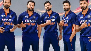 BCCI Unveils New Team India Kit for T20 World Cup 2021, Fans Give Thumbs Up As ‘Billion Cheers Jersey’ Trends on Twitter
