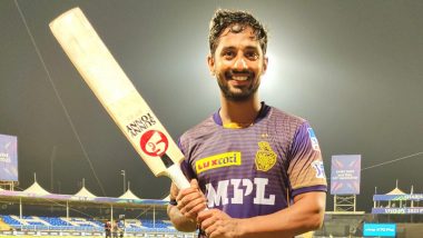 Rahul Tripathi’s Six Helps KKR Beat DC by 3 Wickets, Eoin Morgan’s Team Qualifies for Finals of IPL 2021 (Watch Video)
