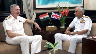 India News | Admiral Karambir Singh, UK Navy Chief Discuss Collaborative Mechanisms Towards Ensuring Peace, Security
