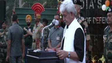 India News | J-K LG Inaugurates Retreat Ceremony in RS Pura Along Indo-Pak Border