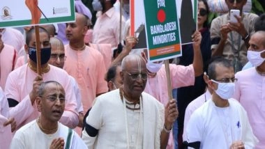 India News | Bangladesh Violence: ISKCON Devotees Hold Protest in Bengaluru