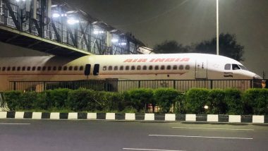 Air India Plane gets stuck Under a Bridge on Gurugram-Delhi Highway (Watch Video)