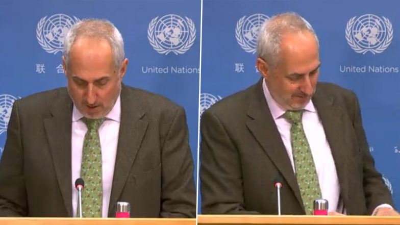 UN Spokesperson Steph Dujarric Gets a Call During His Daily Briefing, He Tells Us Who is Not on the Other Side (Watch Video)