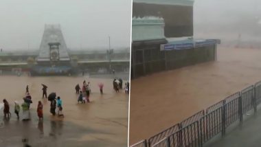 Andhra Pradesh Rains: Heavy Rainfall Leads to Inundation of Roads in Tirupati (View Pics)