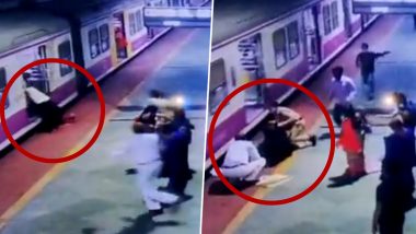 Mumbai: Female Constable Rescues Woman Who Fell from Local Train After Losing Balance (Watch Video)