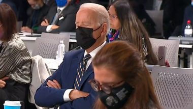 Joe Biden Seems to Fall Asleep During COP26 Opening Speeches (Watch Video)
