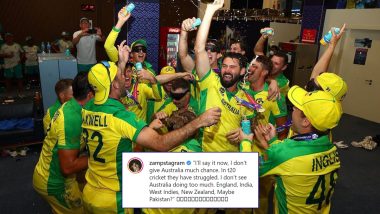 Adam Zampa Takes a Jibe at Michael Vaughan Following Australia’s T20 World Cup 2021 Title Win (Check Post)