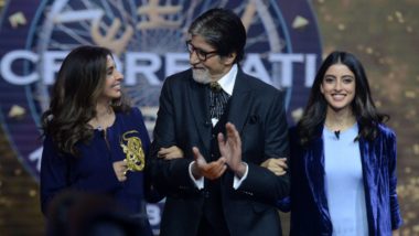 KBC 13: Amitabh Bachchan Shares a Lovely Picture With Shweta Bachchan Nanda and Navya Naveli Nanda From the Sets of the Show (View Pic)