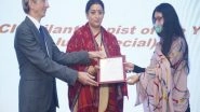 World News | Smriti Irani Inaugurates Indo-French Chamber of Commerce and Industry Conclave, Companies Contributing to French Solidarity Mission Recognised