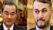 World News | Chinese, Iranian FMs Discuss Bilateral Ties, Afghanistan over Phone Call