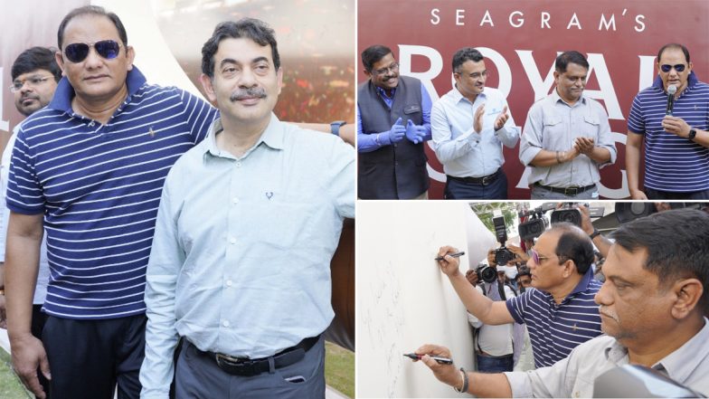 World’s Largest Cricket Bat, Certified by Guinness World Records, Unveiled in Hyderabad by Mohammad Azharuddin (View Pics and Video)