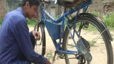 India News | Gujarat: Class 12 Student from Vadodara Creates Solar Bicycle from Scrap