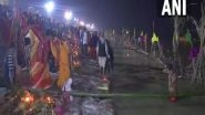 India News | Chhath Puja: Devotees Gathers at Patna's Ganga Ghat to Perform 'Usha Arghya' on Last Day of Festival