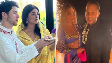 Chrissy Teigen and John Legend Go All Desi at Priyanka Chopra and Nick Jonas’ Diwali Bash (Watch Video)