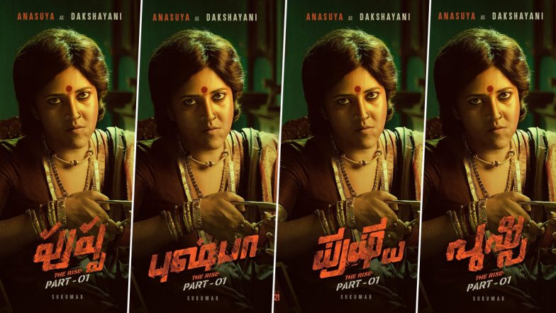 Pushpa The Rise – Part 1: Anasuya Bharadwaj Looks Fierce And Fearless As Dakshayani (View Poster)