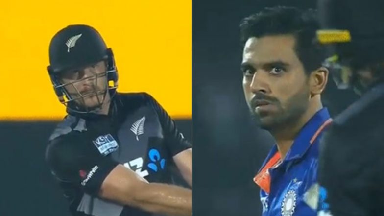 IND vs NZ 1st T20I 2021: Deepak Chahar Gets His Revenge After Martin Guptill Slams No-Look Six (Watch Video)