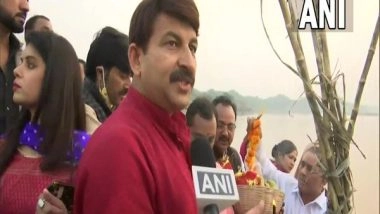 India News | Manoj Tiwari Reaches Yamuna Ghat for Chhath Puja, Says Will Not Follow DDMA Order