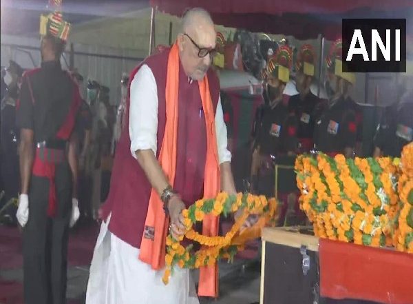 India News | Patna: Giriraj Singh, Others Pay Tribute to Army Officer Who Died in Blast in J-K's Naushera Sector