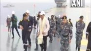 India News | Union Minister Sarbananda Sonowal Reviews Second Sea Trials of Indigenous Aircraft Carrier Vikrant