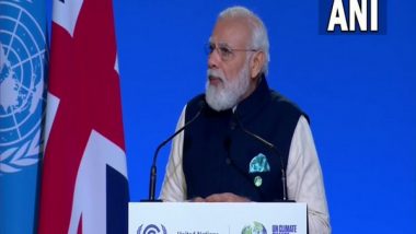 PM Narendra Modi at COP26 Summit 2021, Says ‘India To Attain Target of Net-Zero Emissions by 2070’