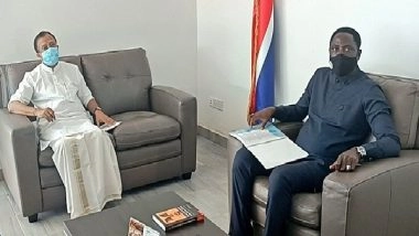 World News | Muraleedharan Meets Gambia Foreign Minister, Discusses Development Partnership, Trade, Investment