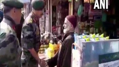 India News | J-K: GOC Chinar Corps Visits Shopian on Diwali Eve, Distributes Sweets Among People