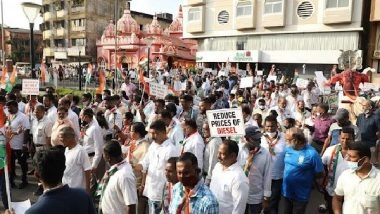 India News | Goa Congress Holds Protest Against Fuel Prices, Inflation in Mapusa
