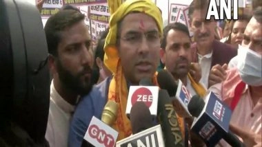 India News | Delhi: BJP MP Parvesh Verma Reaches Yamuna Ghat to Perform Chhath Puja