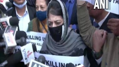 India News | J-K: Mehbooba Mufti, PDP Leaders Hold Protest in Jammu Against Hyderpora Encounter