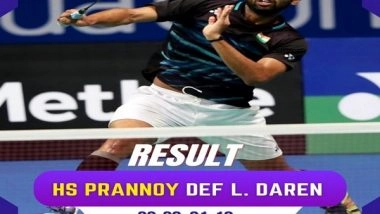 Sports News | Indonesia Masters: Prannoy Moves into Pre-quarters After Defeating Liew Daren in Straight Sets