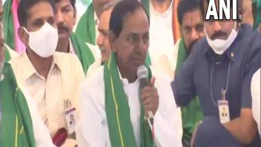 India News | Telangana Rashtra Samithi Stages Protest in Hyderabad Against Centre over Paddy Procurement
