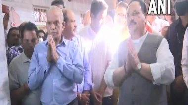 India News | Nadda Offers Prayers at Mahalaxmi Temple in Panaji, Goa