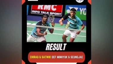 Sports News | Indonesia Open: Satwiksairaj Rankireddy-Chirag Shetty Advance into Quarterfinals