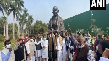 India News | Winter Session: Opposition Leaders Stage Protest in Parliament over Suspension of 12 MPs