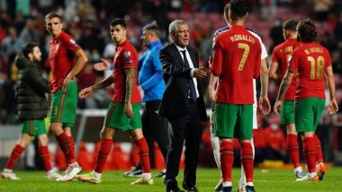 Cristiano Ronaldo Fumes at Portugal Manager Fernando Santos After Failing to Qualify for FIFA World Cup 2022 (Watch Video)