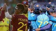 West Indies vs Sri Lanka Live Streaming Online, T20 World Cup 2021: Get Free TV Telecast of WI vs SL, Group 1 Super 12 Match of ICC Men&rsquo;s Twenty20 WC With Time in IST