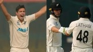 India vs New Zealand 1st Test 2021 Day 2 Stat Highlights: Tim Southee, Openers Tom Latham and Will Young Put Kiwis on Top in Kanpur