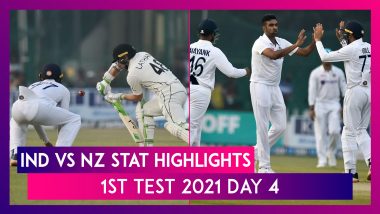 IND vs NZ Stat Highlights 1st Test 2021 Day 4: Kiwis Set Record 284 Runs to Win