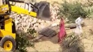JCB Machine Tries To Mow Down Woman in Rajasthan&rsquo;s Barmer, Police Register 2 FIRs After Video Goes Viral