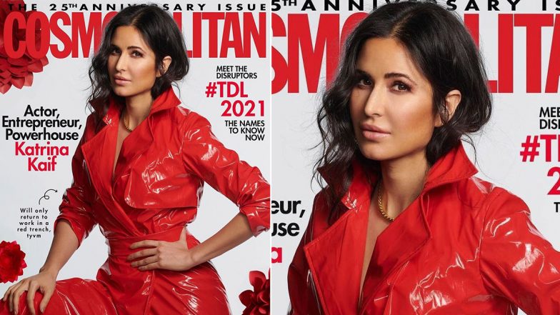 Katrina Kaif in a Red Latex Trench Coat Is Everything Sexy as She Turns Cover Girl for Cosmopolitan India! (View Pic)