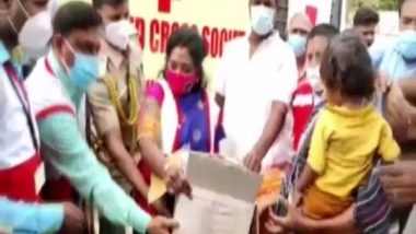 India News | Puducherry LG Visits Karuvadikuppam Area to Distribute Flood Relief Material